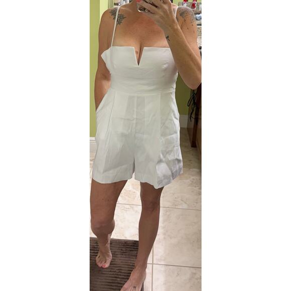 Susana Monaco linen cotton blend small romper $195 retail NWT with pockets - Picture 2 of 9